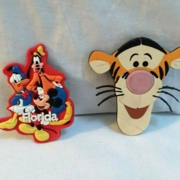 Disney Refrigerator MAGNETS Mickey Goofy Tigger Florida Lot Souvenir Bundle 3-D - Picture 1 of 12
